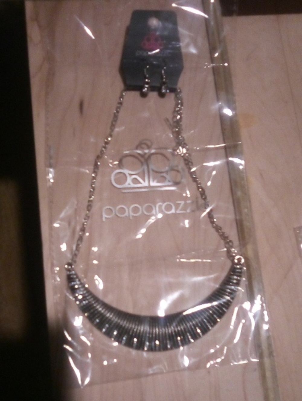 Paparazzi Diamond Black-Tone Necklace & Earrings Set